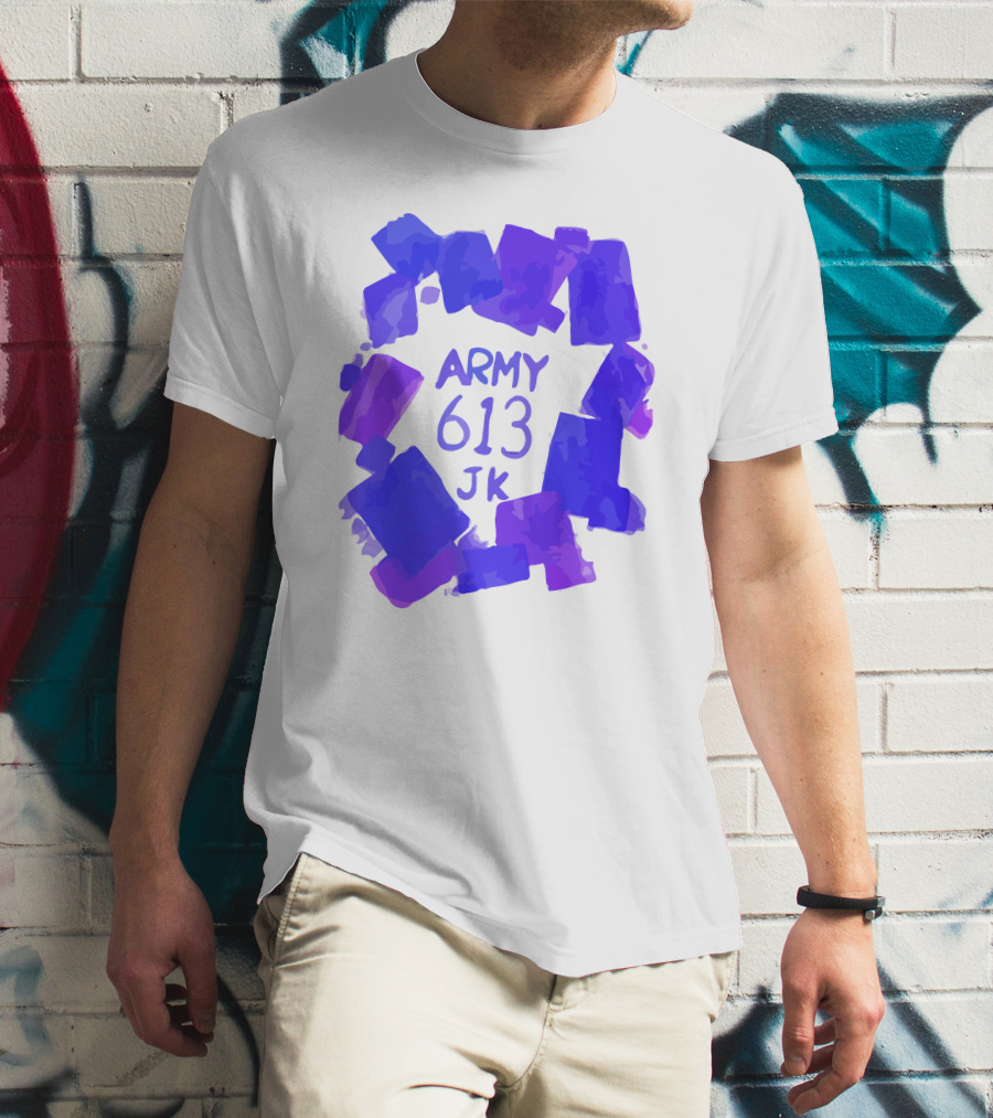 BTS ARMY 613 JK Purple Abstract T-Shirt