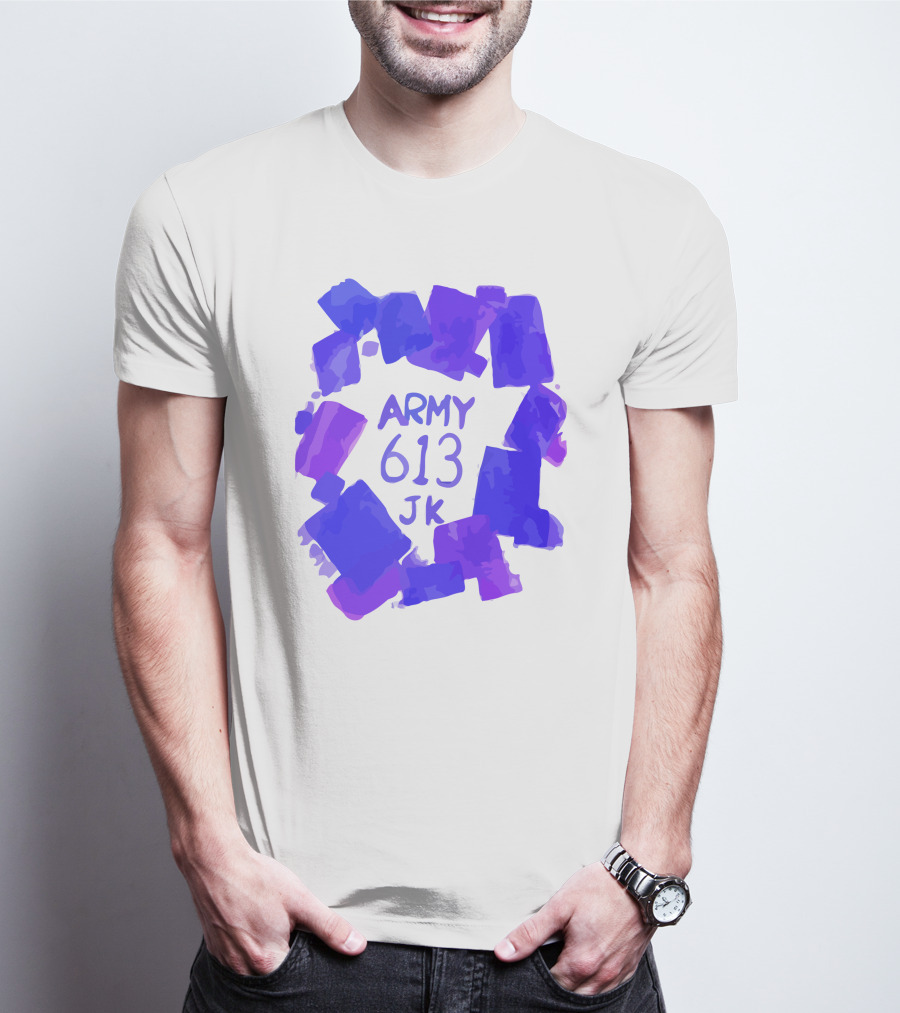 BTS ARMY 613 JK Purple Abstract T-Shirt