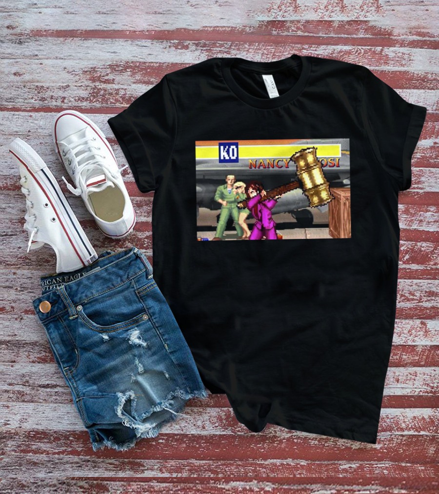 Nancy Pelosi KO Street Fighter Game Parody Scene T-Shirt