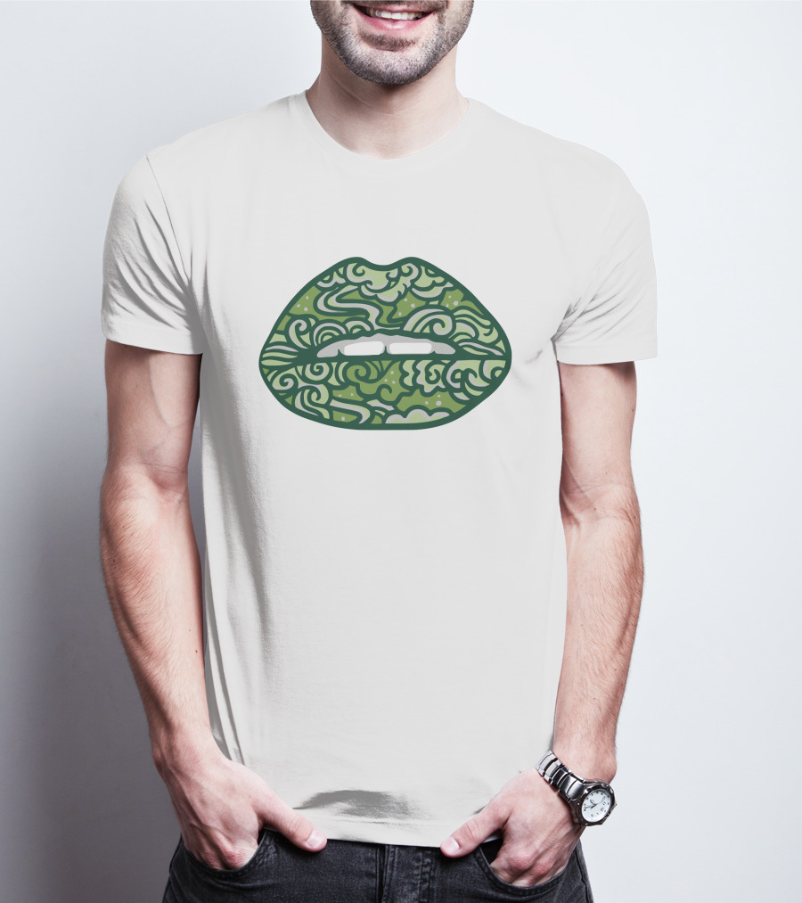 LXS TV Paisley Lips Green T-Shirt