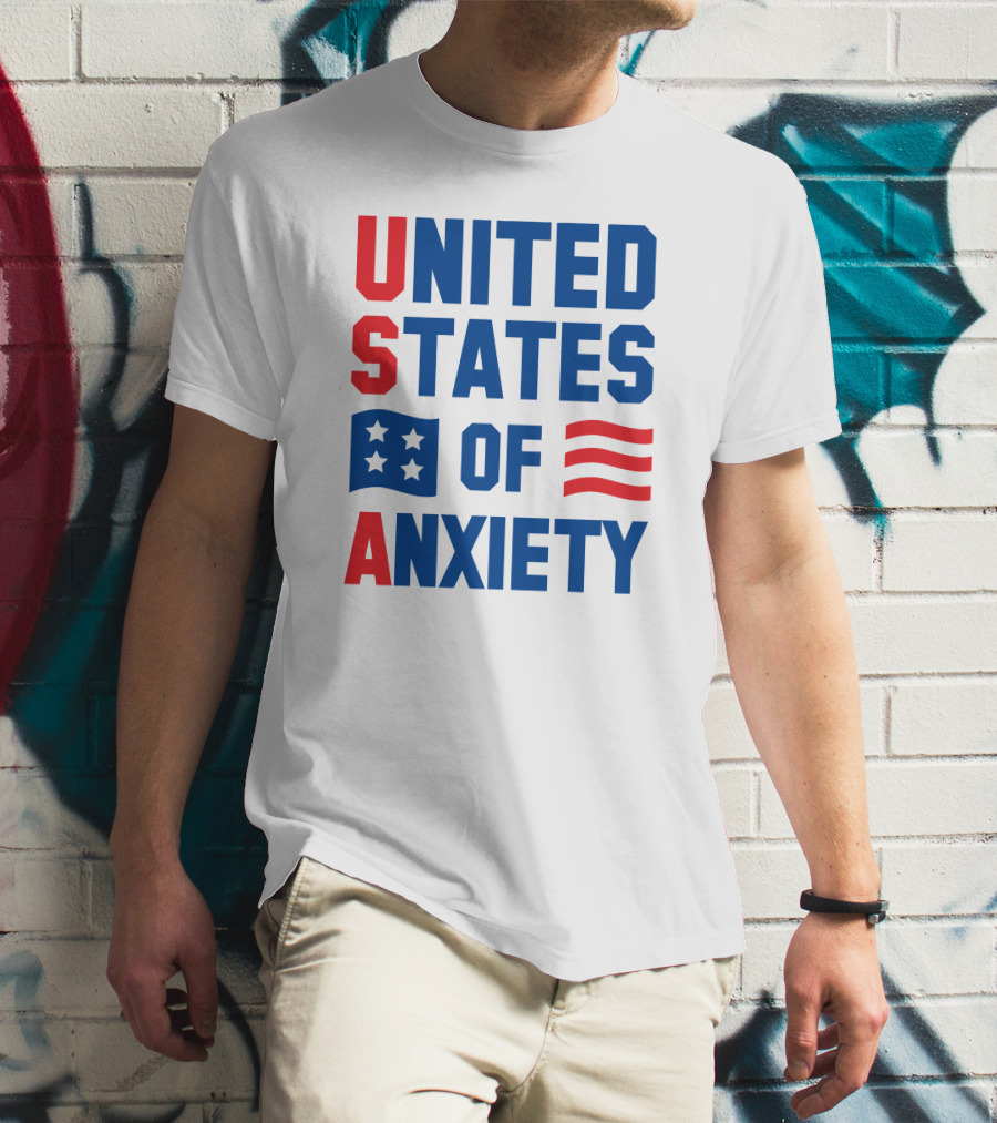 United States Of Anxiety USA Flag T-Shirt