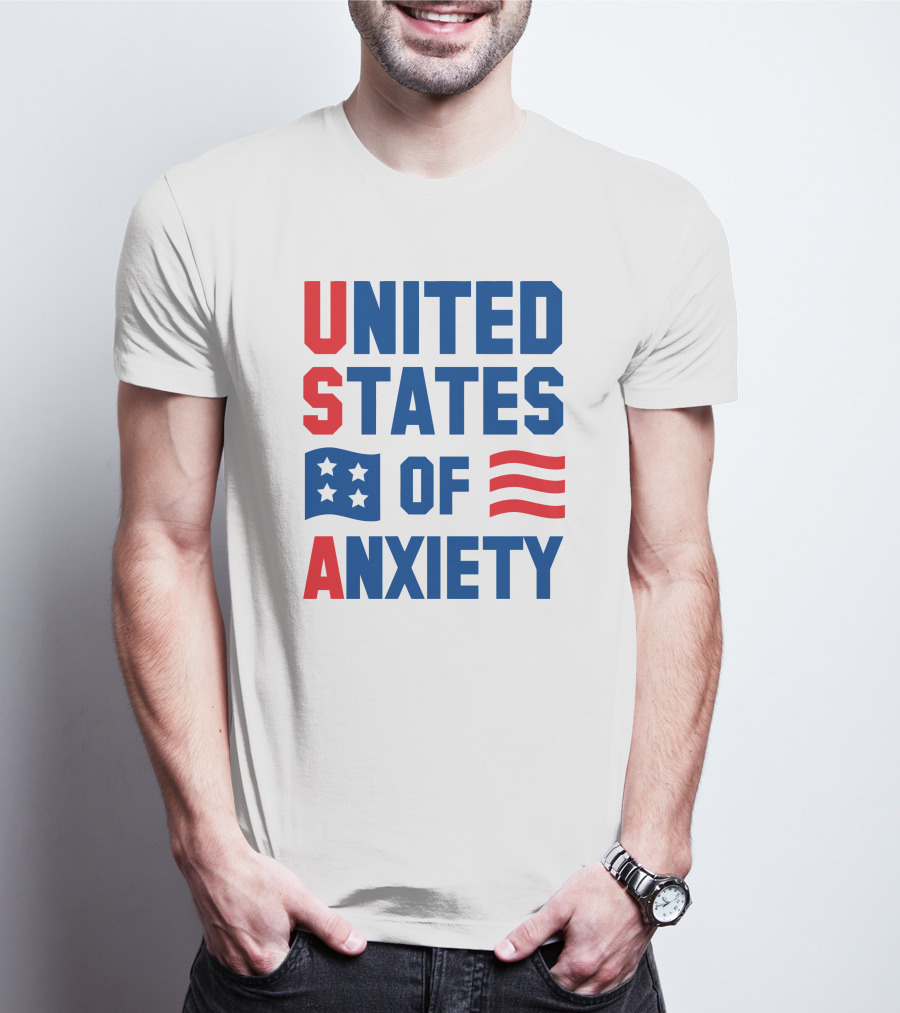 United States Of Anxiety USA Flag T-Shirt