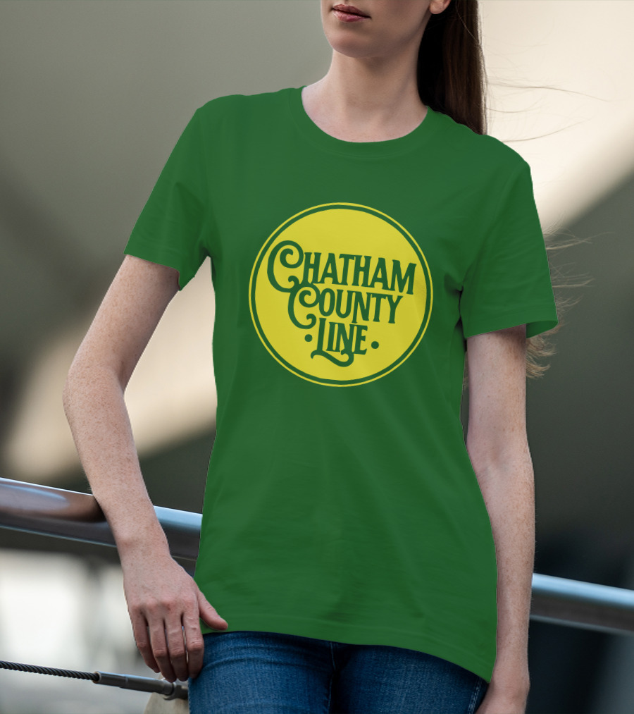 Chatham County Line Vintage Circle Logo On Green Background T-Shirt