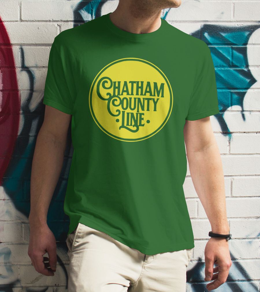 Chatham County Line Vintage Circle Logo On Green Background T-Shirt