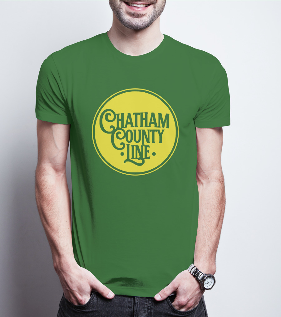Chatham County Line Vintage Circle Logo On Green Background T-Shirt
