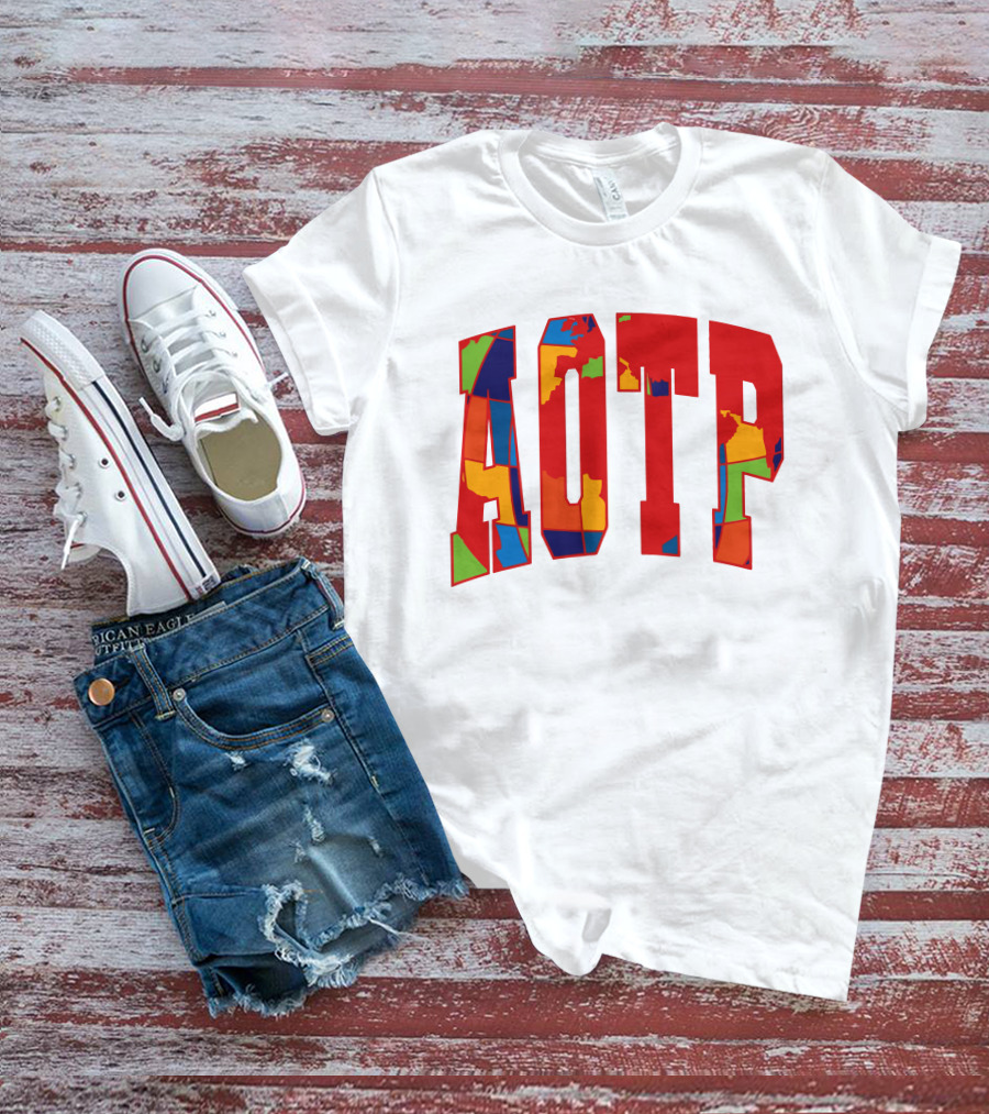 AOTP Bold Multicolor Lettering T-Shirt