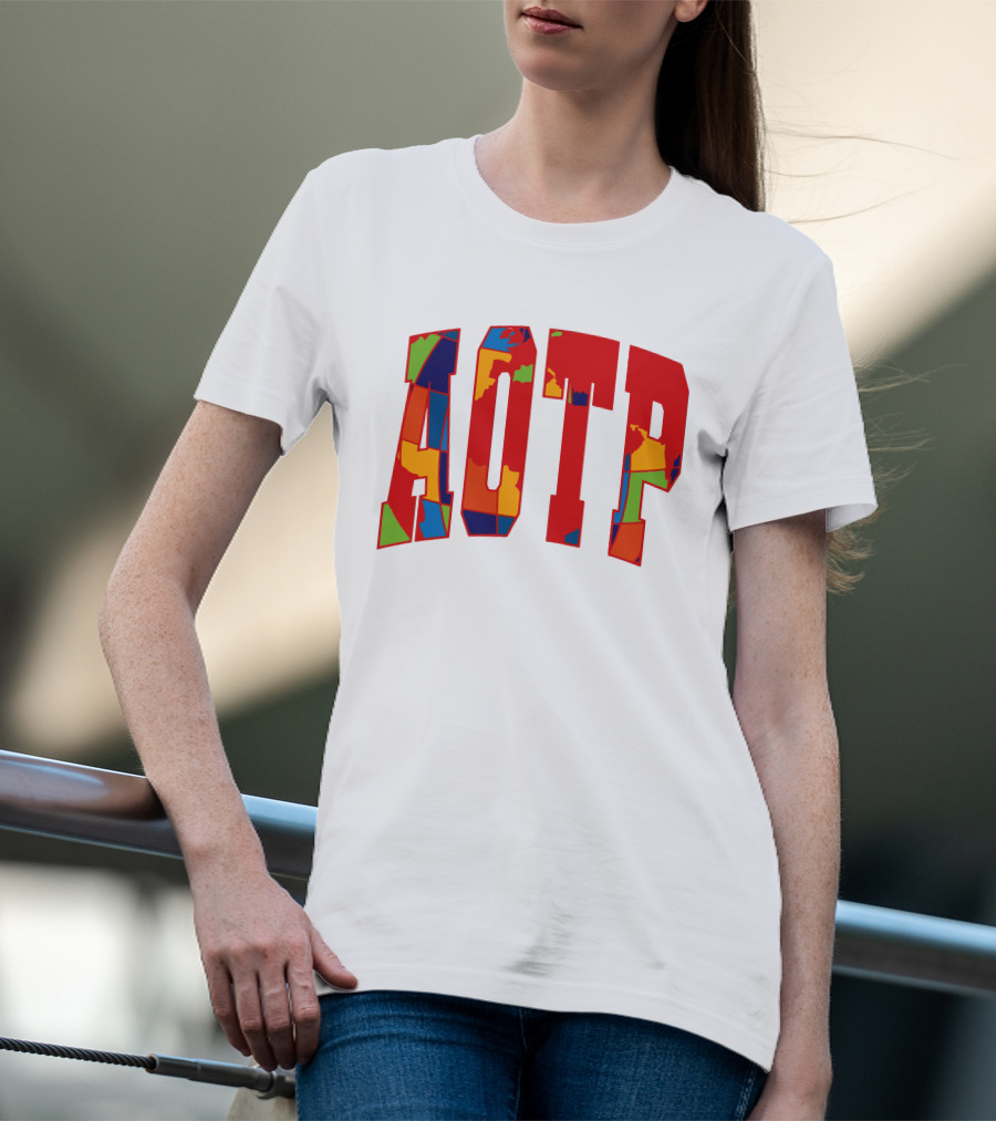 AOTP Bold Multicolor Lettering T-Shirt