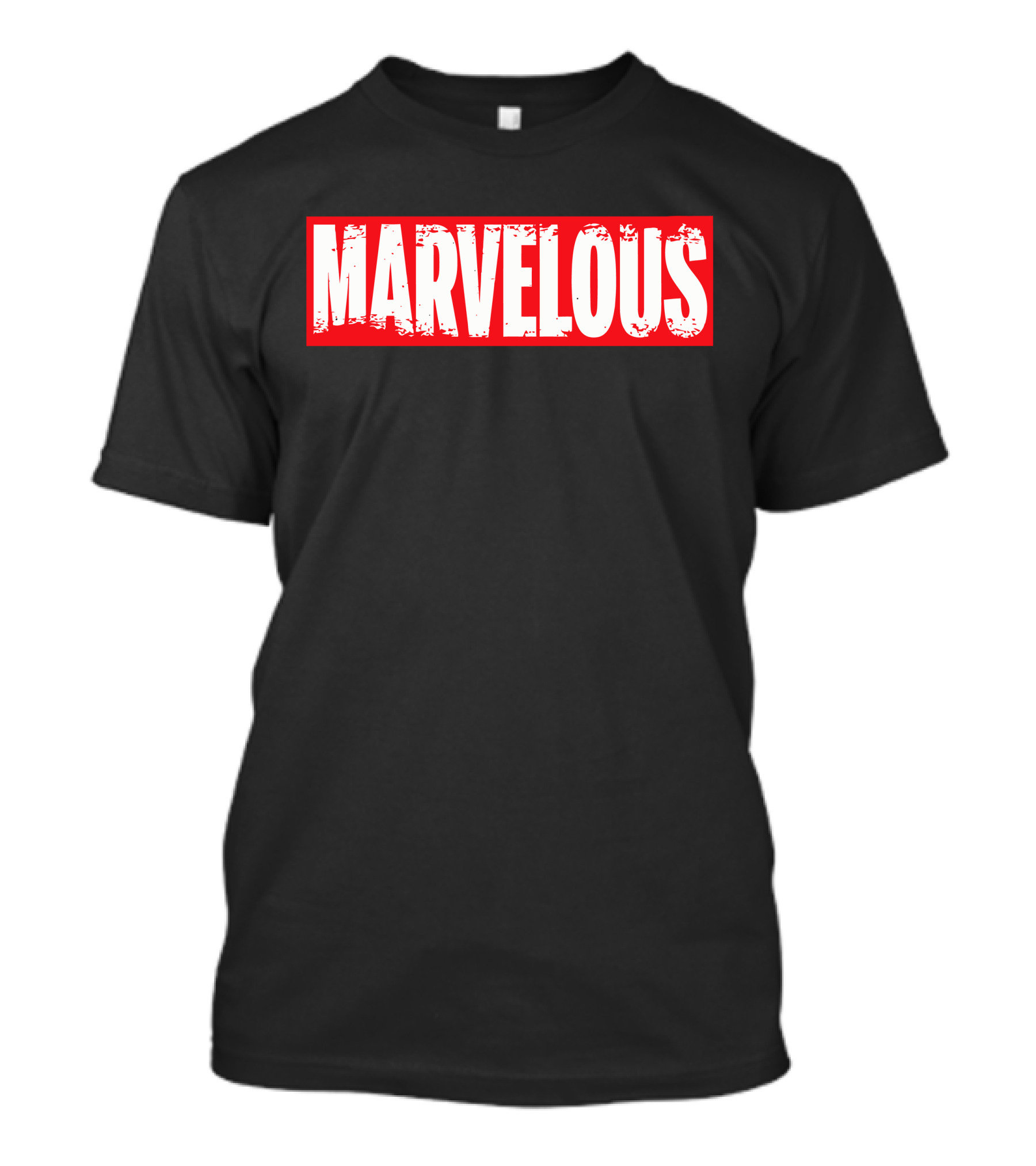 MARVELOUS Bold Red Block Lettering T-Shirt