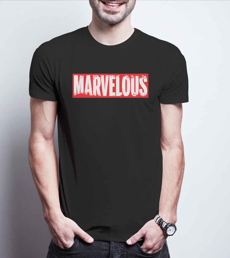 MARVELOUS Bold Red Block Lettering T-Shirt