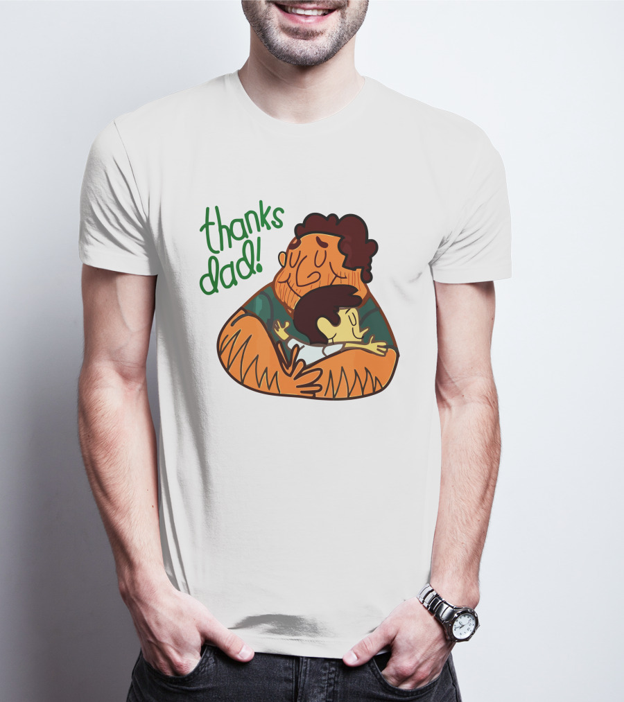 Thanks Dad Happy Hugging Dad And Child T-Shirt
