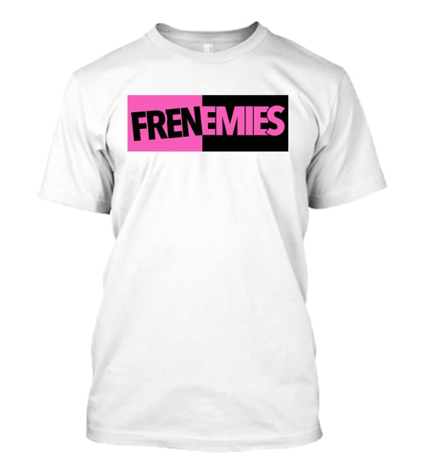 Frenemies Bold Pink Black Split Merch Shop T-Shirt