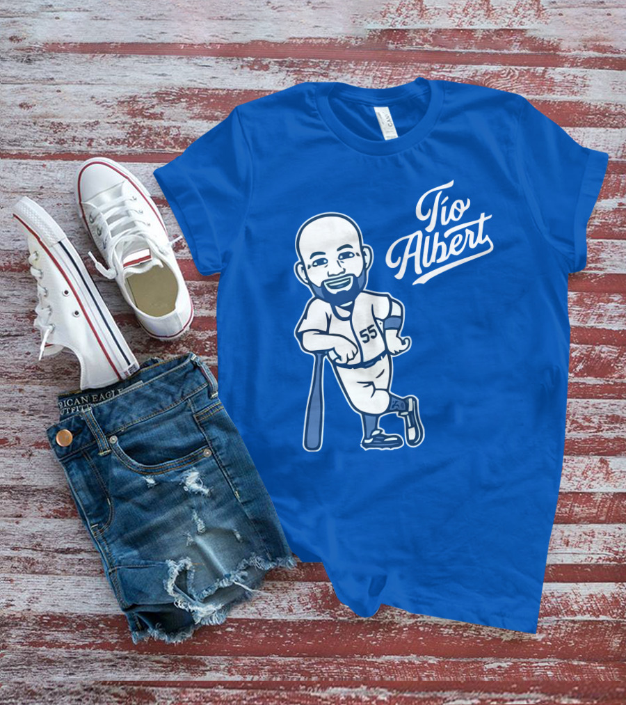 Los Angeles Baseball Tio Albert 55 Cartoon Character T-Shirt