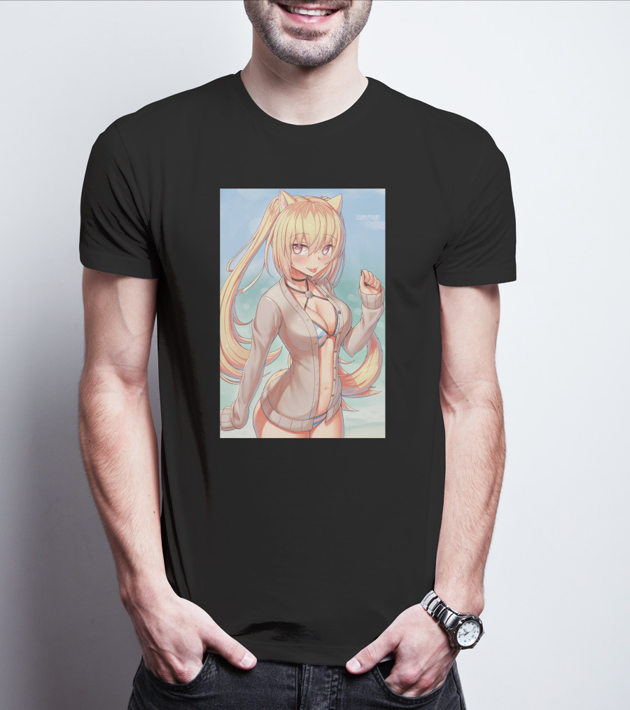 Snuffy Merch Hungrykitty Catgirl Anime Character T-Shirt