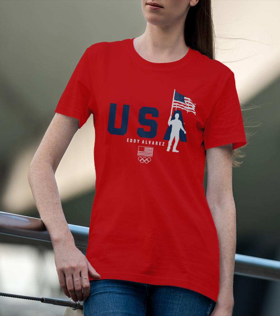 USA Eddy Alvarez Olympic Flag Bearer T-Shirt