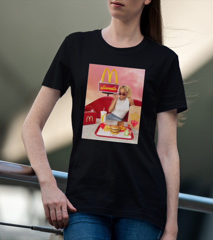 Saweetie Meal McDonald's Promo Featuring Iconic Branding And Menu Items T-Shirt