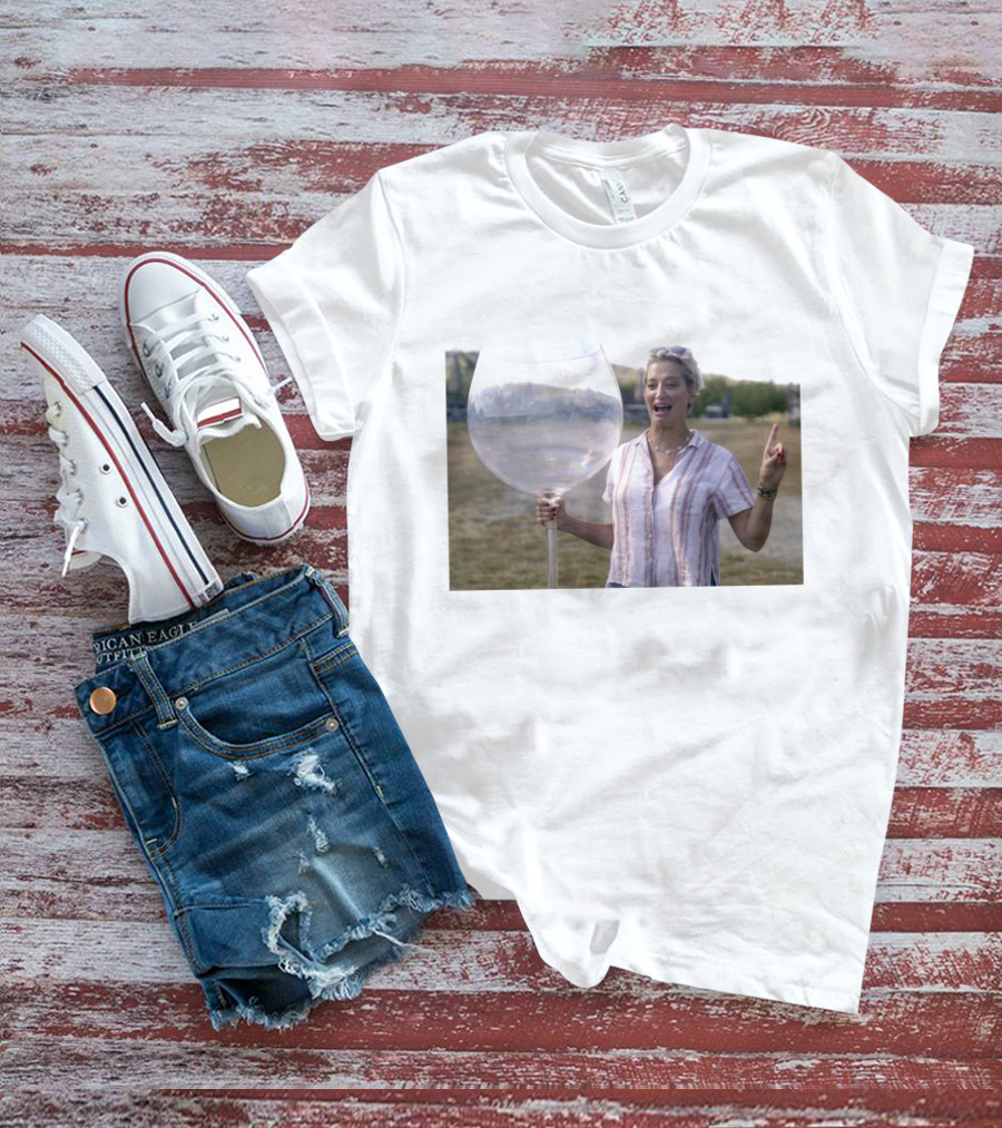 Dorinda Medleys Metallic Striped Oversized Wine Glass Moment T-Shirt