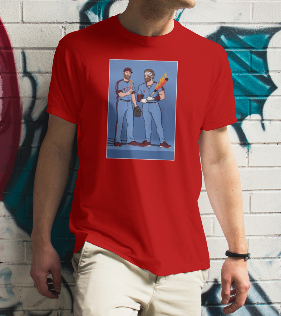 Bryce And Zack Flaming Baseball Bat T-Shirt