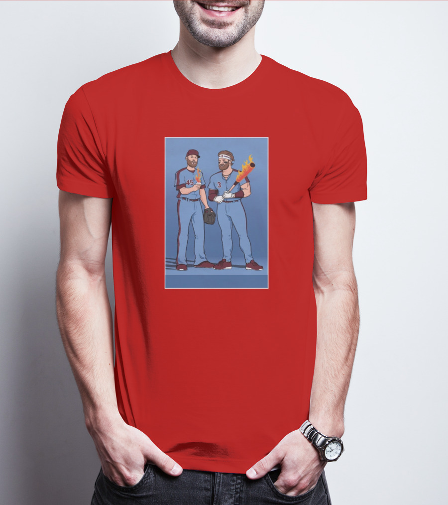 Bryce And Zack Flaming Baseball Bat T-Shirt