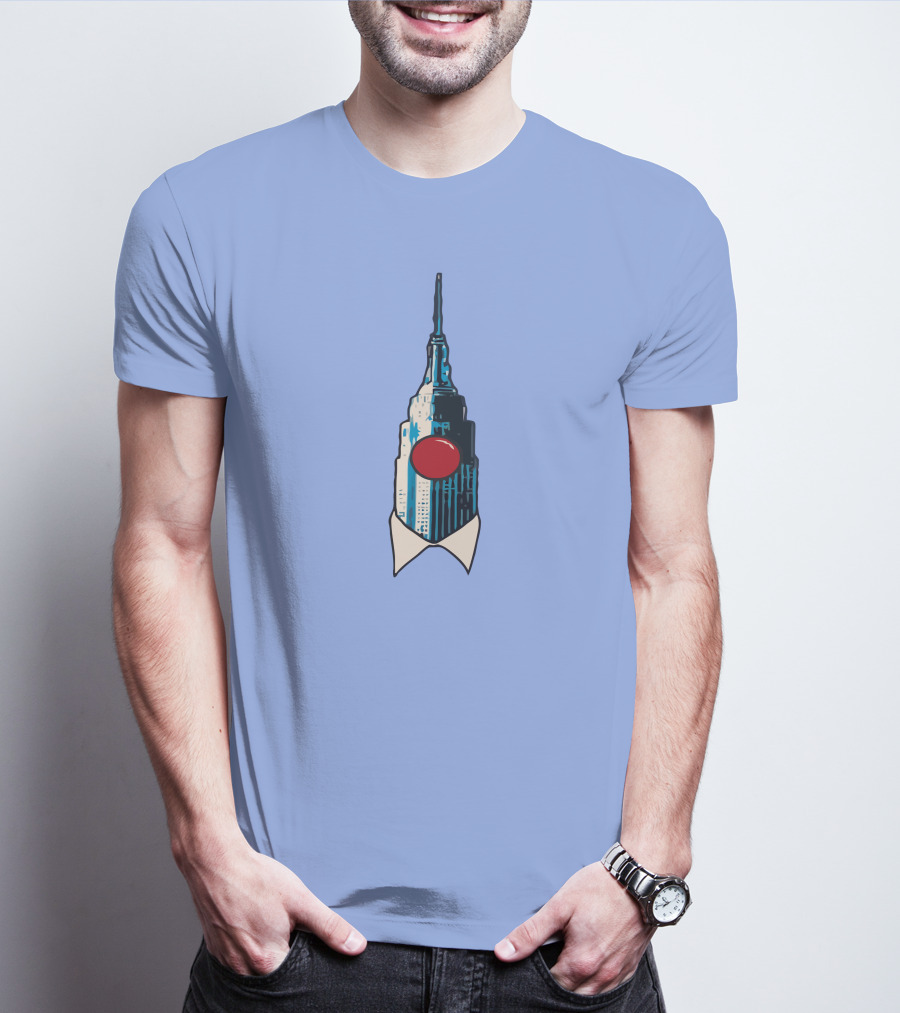 Dave Portnoy The Empire State Building Clown Shirt Blue Background T-Shirt