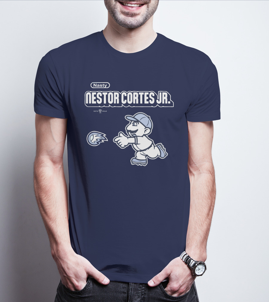 Nasty Nestor Cortes Jr. Cartoon Baseball New York Roto Wear T-Shirt