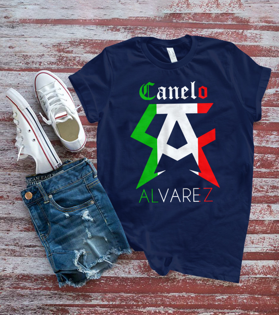 Canelo Alvarez Logo Mexican Flag Colors CA Initials T-Shirt