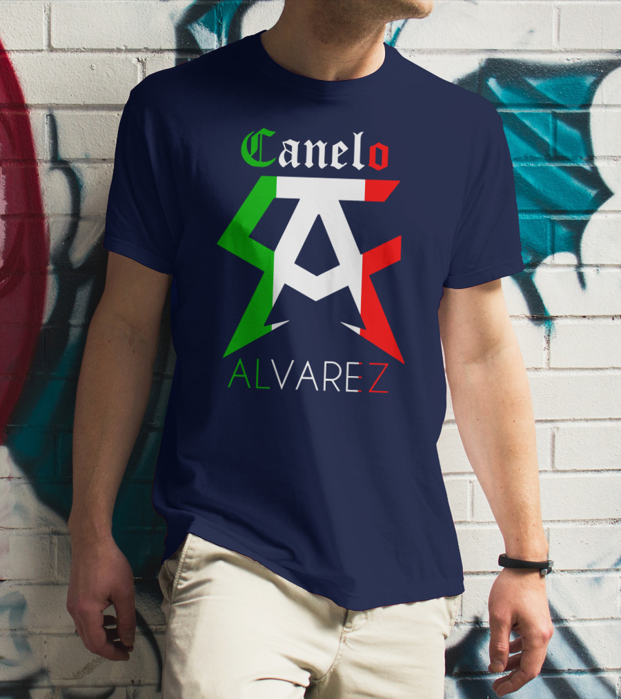 Canelo Alvarez Logo Mexican Flag Colors CA Initials T-Shirt