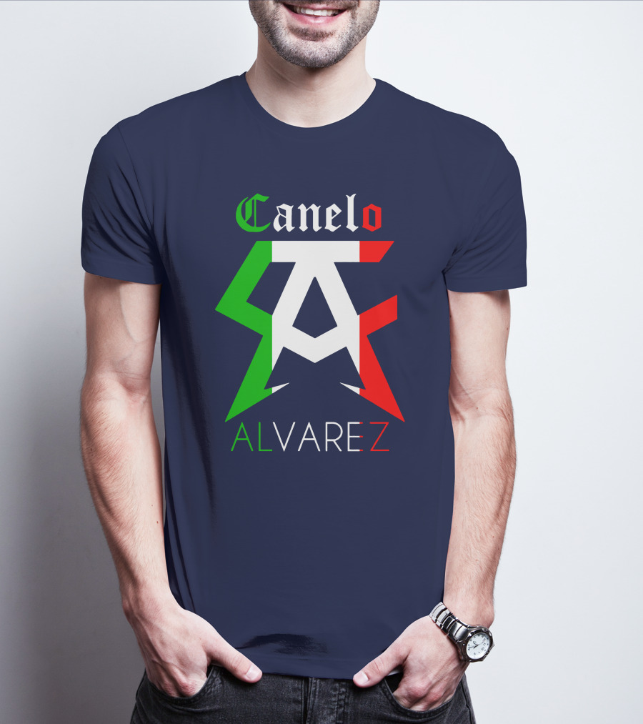 Canelo Alvarez Logo Mexican Flag Colors CA Initials T-Shirt