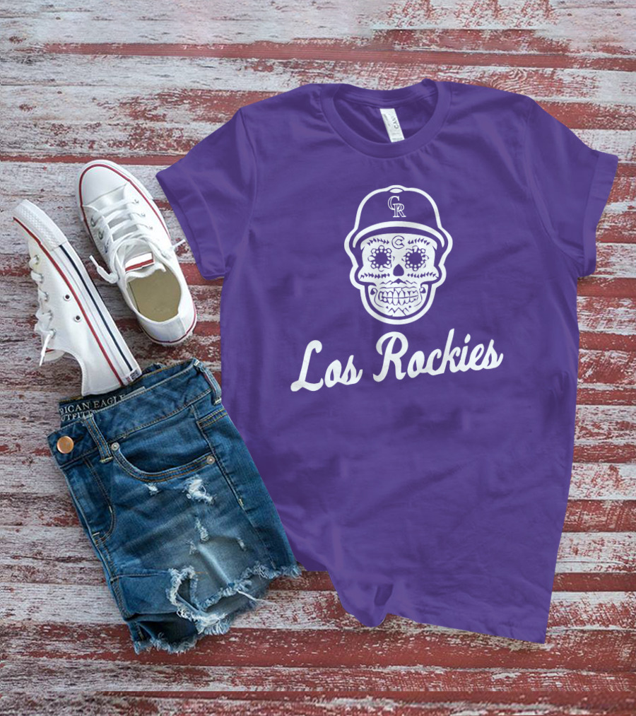 Los Rockies Calavera Sugar Skull Baseball Hat T-Shirt