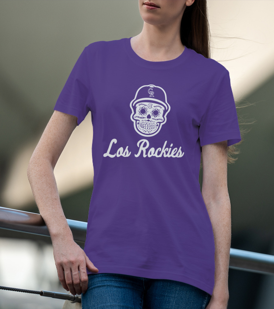 Los Rockies Calavera Sugar Skull Baseball Hat T-Shirt