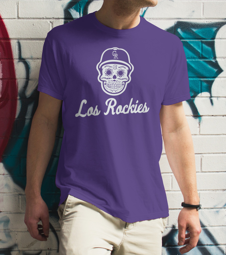 Los Rockies Calavera Sugar Skull Baseball Hat T-Shirt