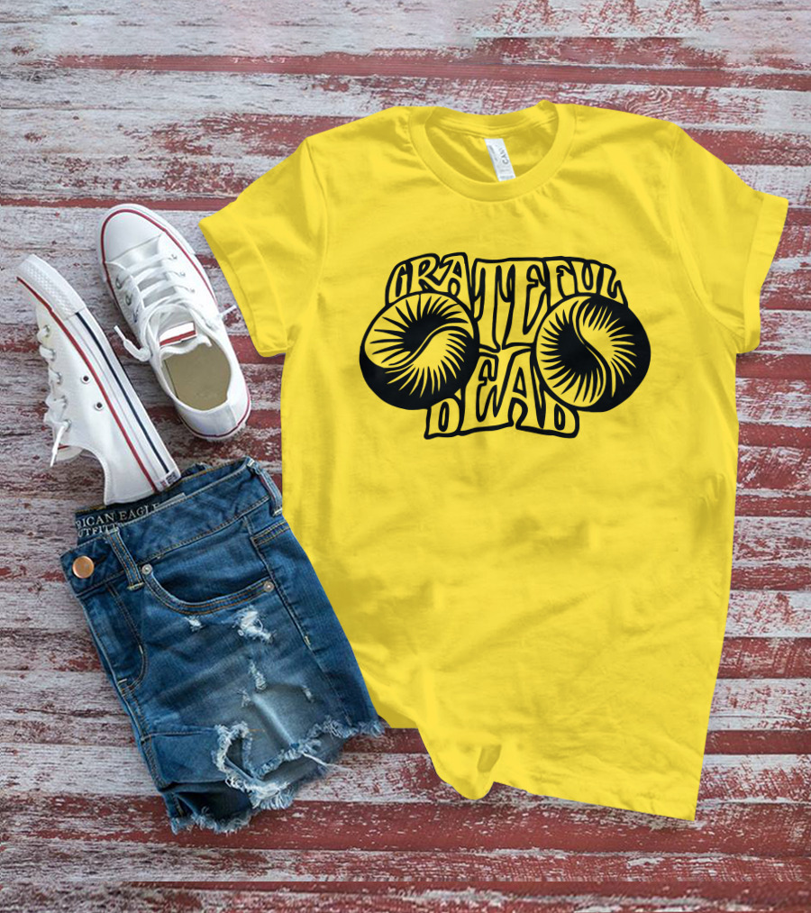 Grateful Dead Psychedelic Sunburst Yellow Background T-Shirt