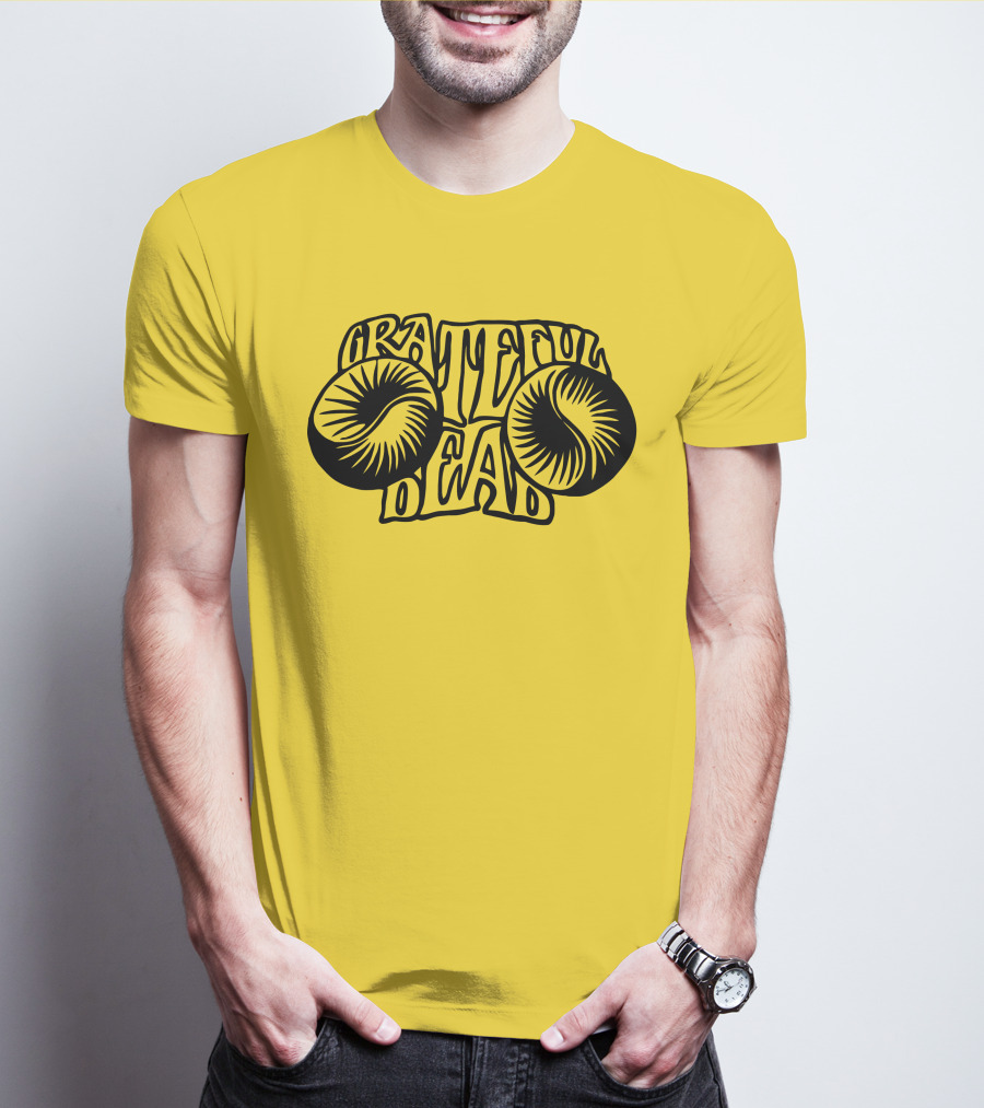 Grateful Dead Psychedelic Sunburst Yellow Background T-Shirt