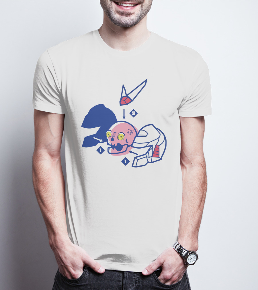 Pewdiepie Mecha Anatomy Skull Robot Disassembled T-Shirt