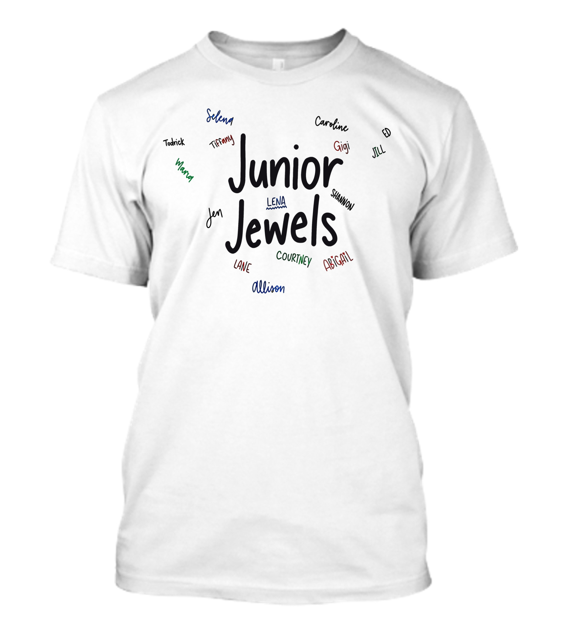Taylor Swift Junior Jewels Signed Shirt Names Selena Gigi Ed Lena Abigail T-Shirt