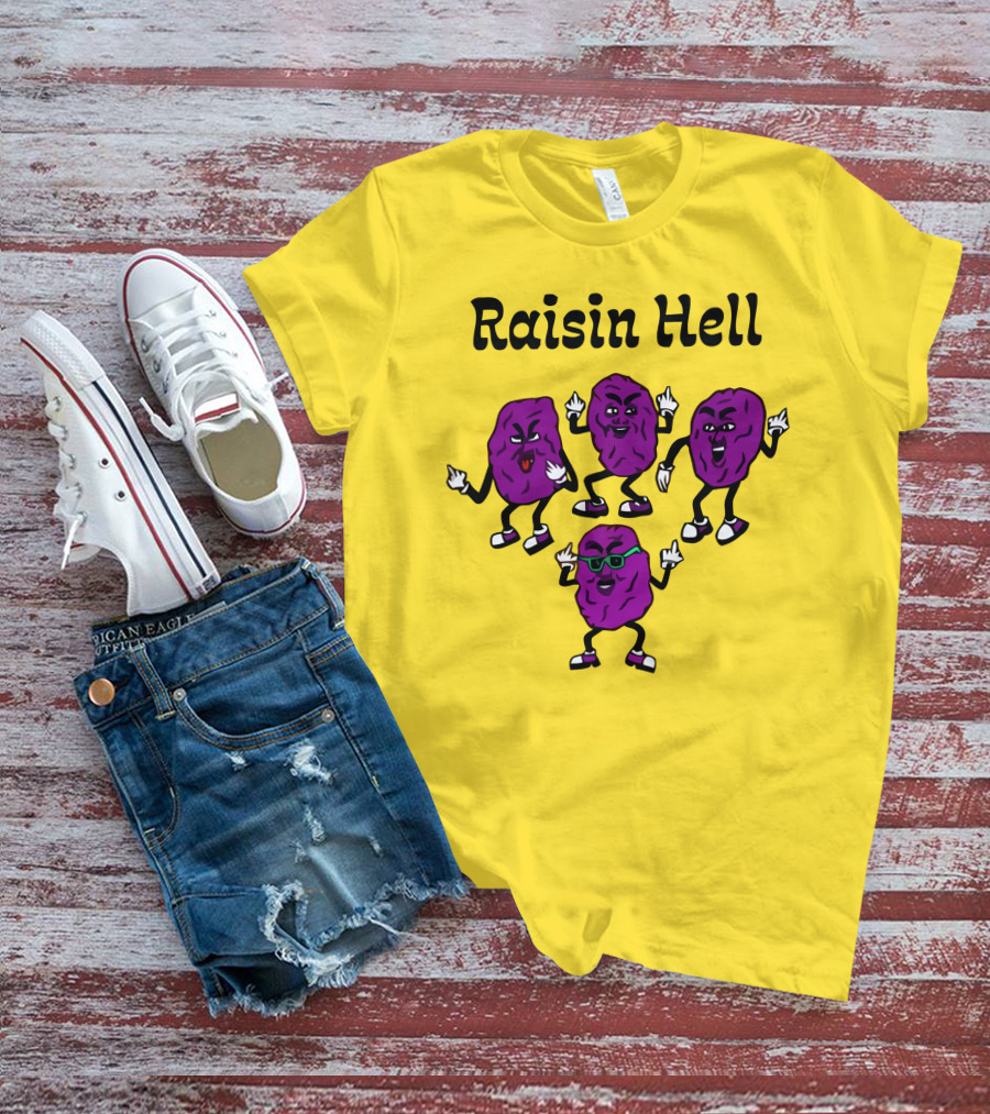 Raisin Hell Dancing Cartoon Purple Raisins T-Shirt