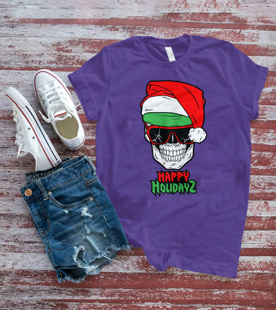 Matt Cardona Happy Holidayz Skull Santa Hat T-Shirt