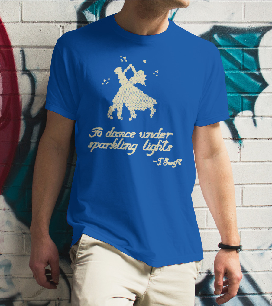 To Dance Under Sparkling Lights T Swift Christmas Tree Farm Blue T-Shirt