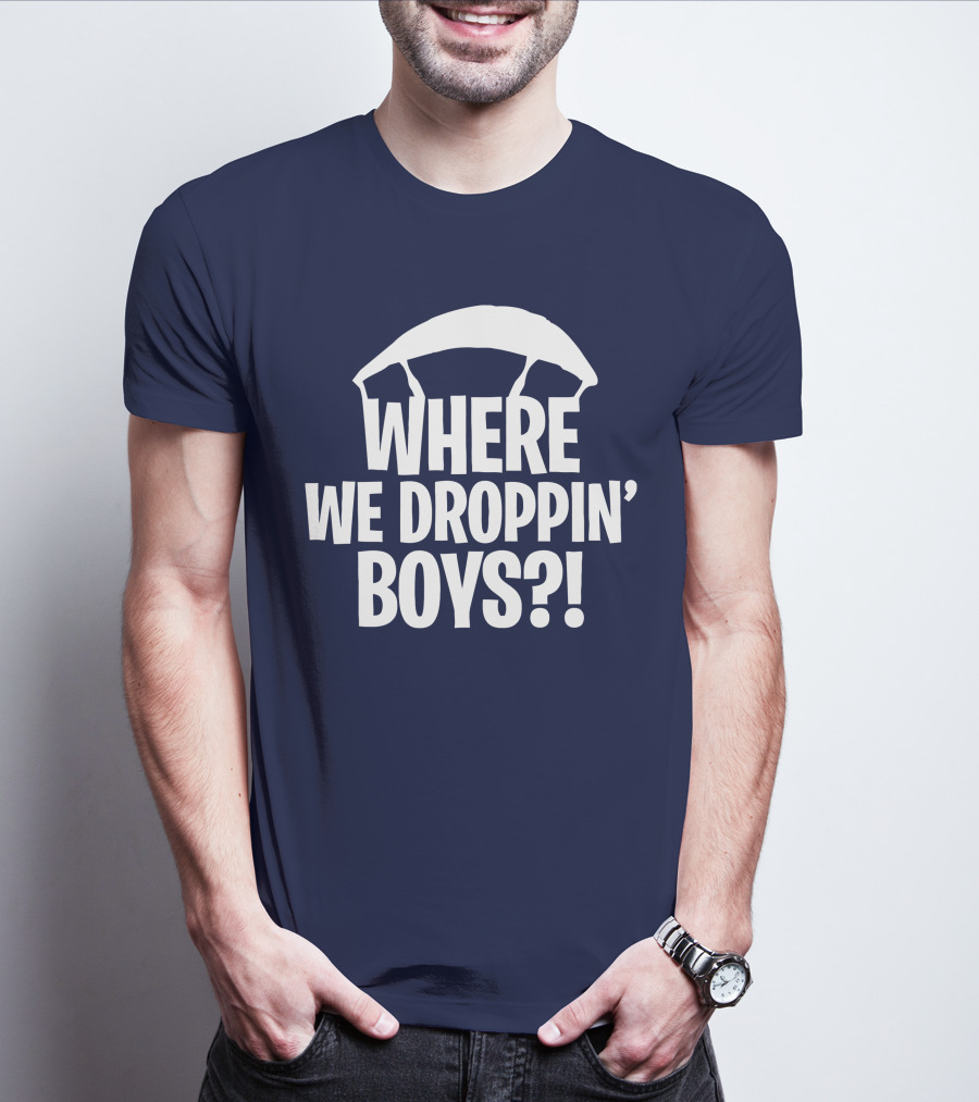 Go All Out Adult Where We Droppin' Boys Parachute T-Shirt
