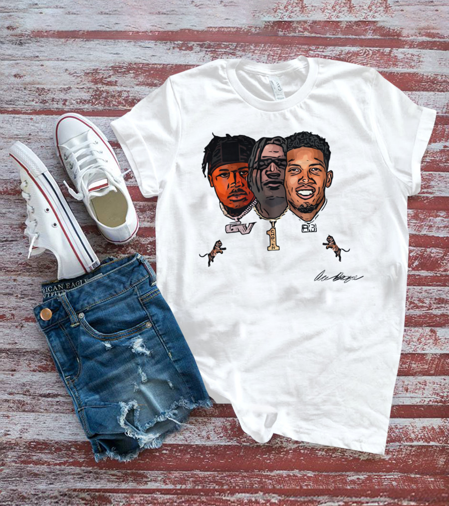 Joe Burrow Tres Amigos GV 1 AB Tiger Faces T-Shirt