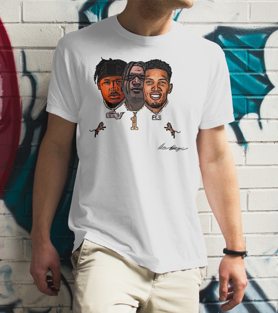 Joe Burrow Ja'Marr Chase Tee Higgins Tyler Boyd Bengals Football Faces And Chains T-Shirt