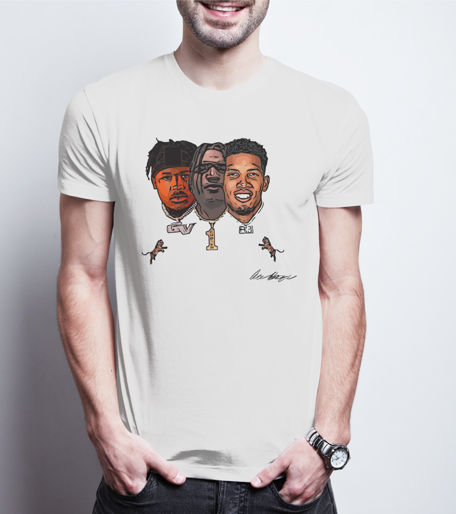 Joe Burrow Ja'Marr Chase Tee Higgins Tyler Boyd Bengals Football Faces And Chains T-Shirt