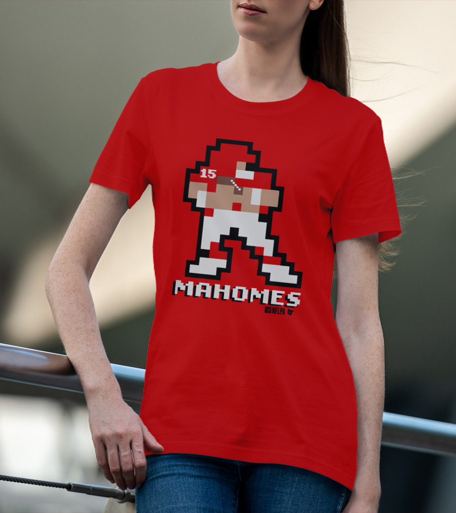Patrick Mahomes 8 Bit NFLPA Pixelated Player T-Shirt