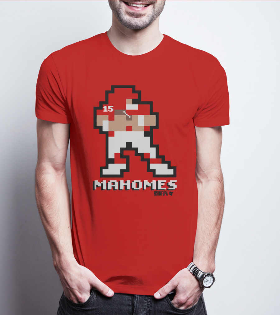 Patrick Mahomes 8 Bit NFLPA Pixelated Player T-Shirt