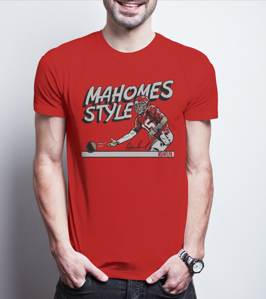 MAHOMES STYLE NFLPA Football Quarterback Signature T-Shirt