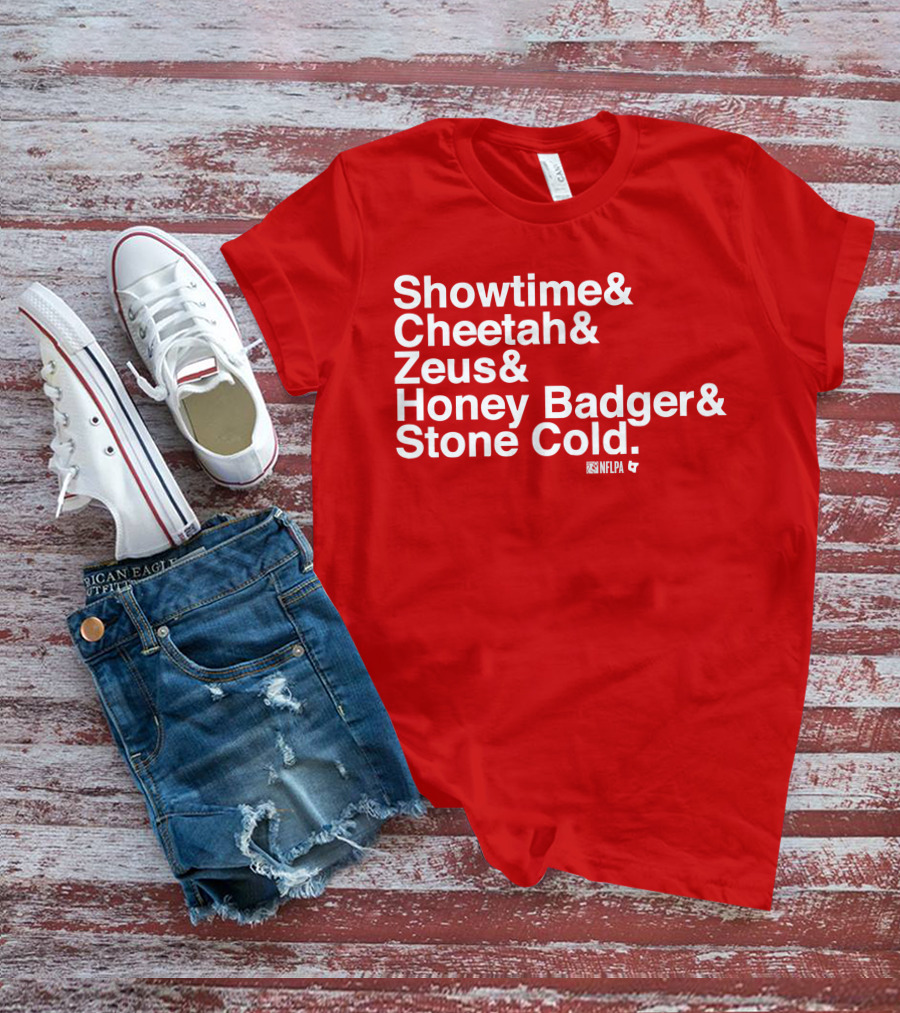 Showtime Cheetah Zeus Honey Badger Stone Cold NFLPA T-Shirt