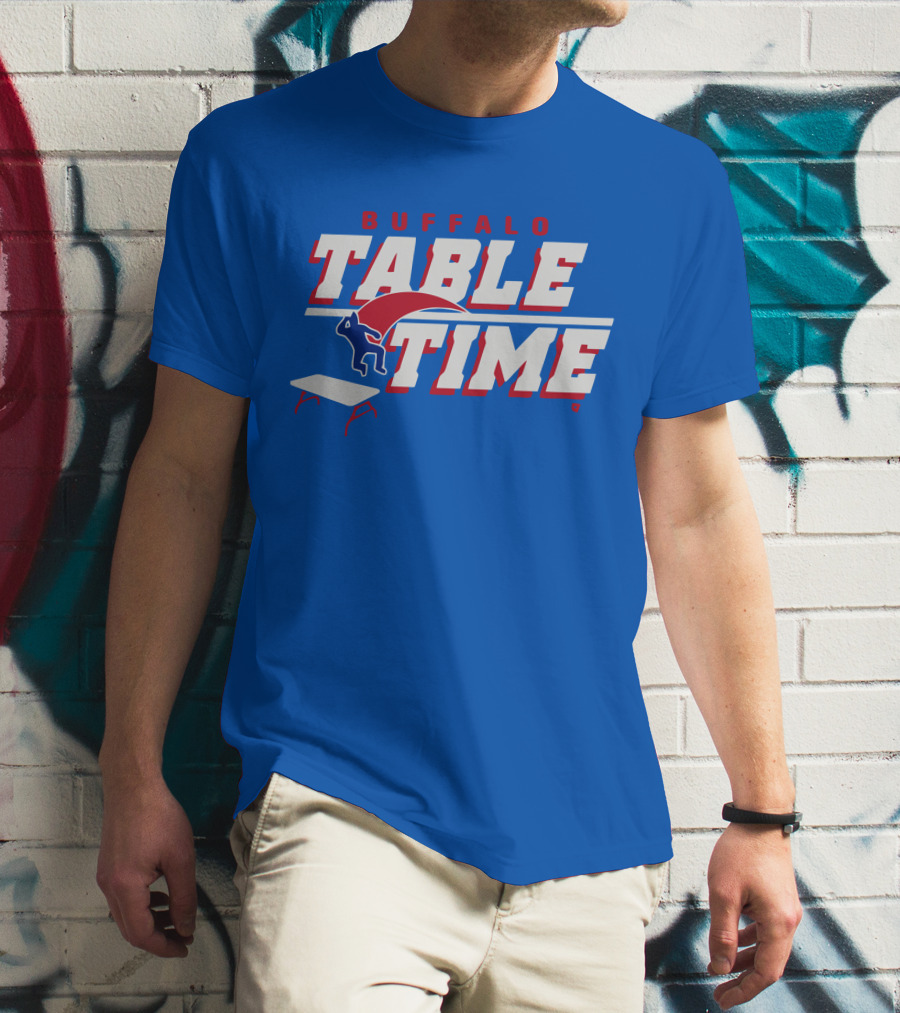 Buffalo Bills Table Time Jumping Through Folding Table T-Shirt