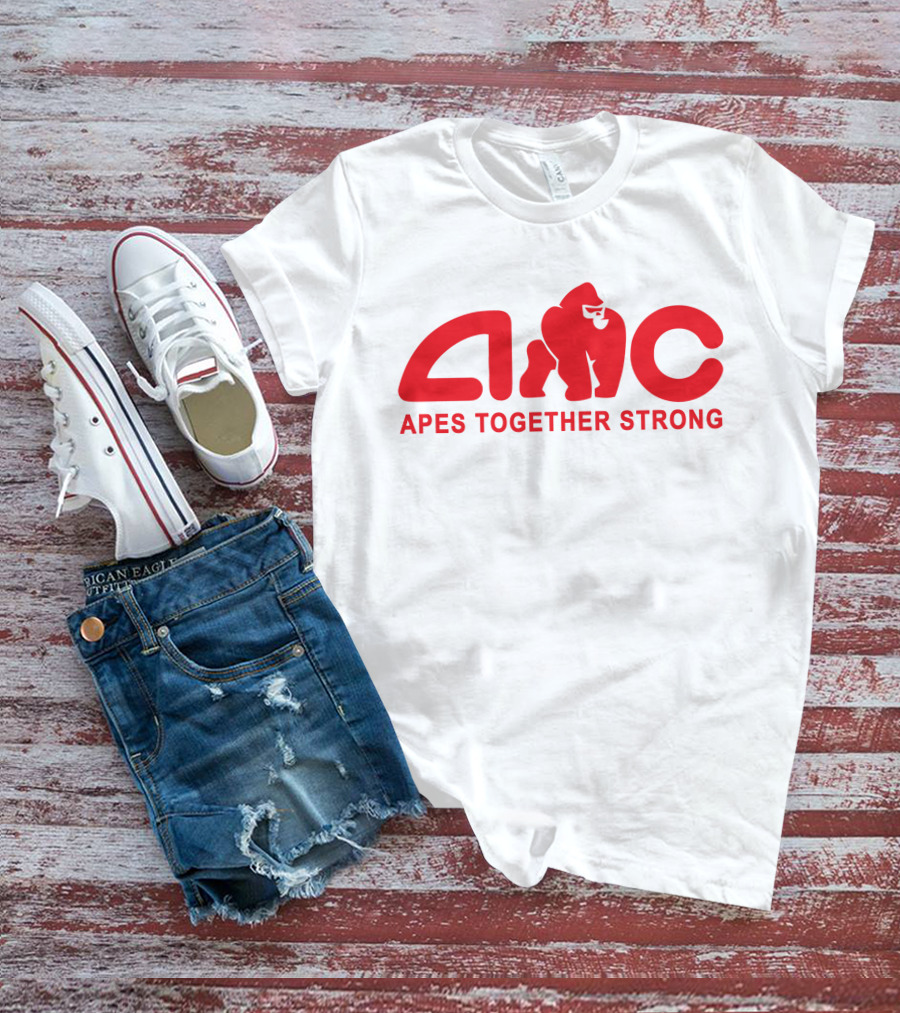 AMC Apes Together Strong Logo With Red Gorilla T-Shirt