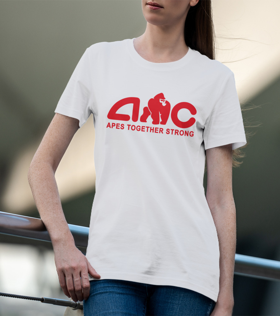 AMC Apes Together Strong Logo With Red Gorilla T-Shirt