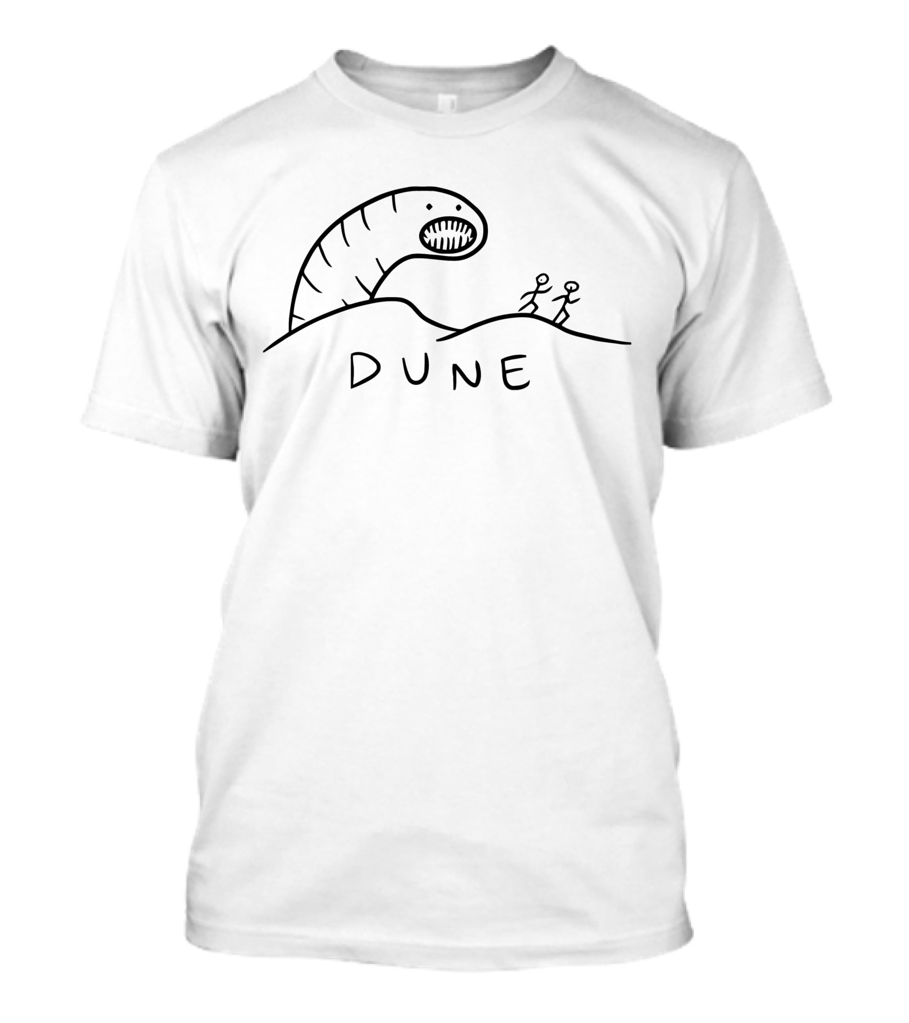 Dune Shai Hulud Worm And Stick Figures Drawing T-Shirt