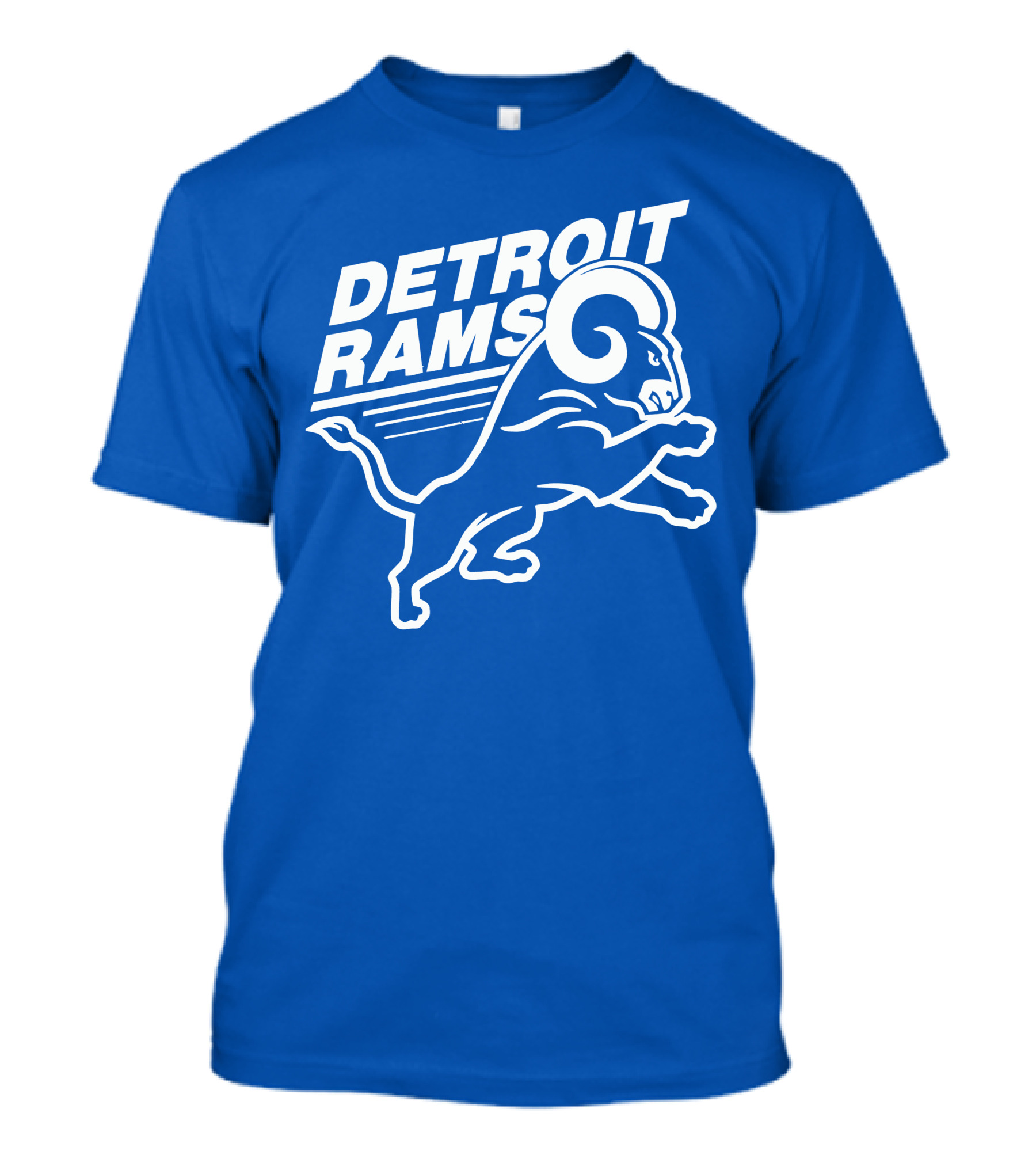 Detroit Rams Football Team Logo Crossover Fan Merchandise T-Shirt